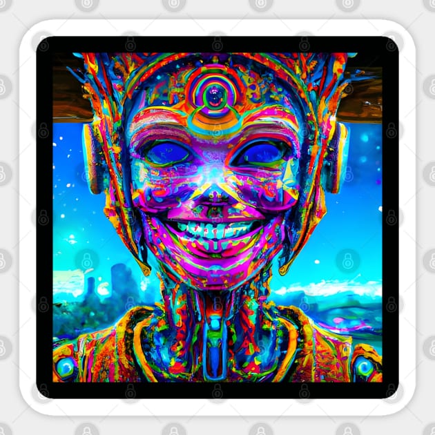 Hyperdimensional Android (6) Sticker by TheThirdEye